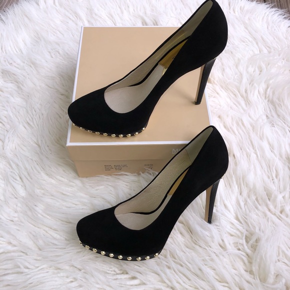Michael Kors Shoes - {Michael Kors} Suede Gold Studded Pumps